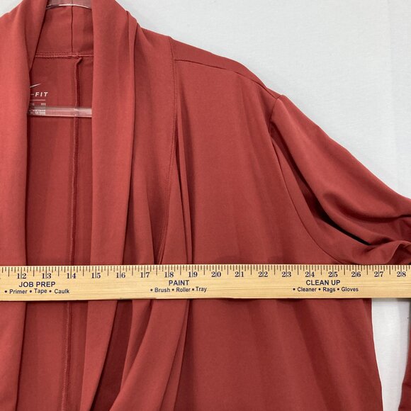 Nike Rust Brown size XXL Draped Open Front Stretch Knit Lightweight Jacket - Picture 5 of 8